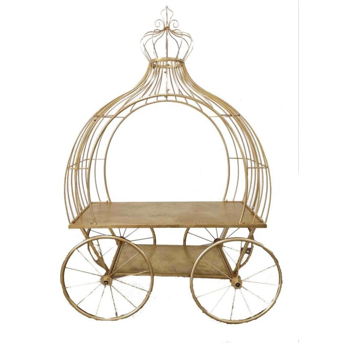 CARROZZA CON PIANO ORO 158X75X